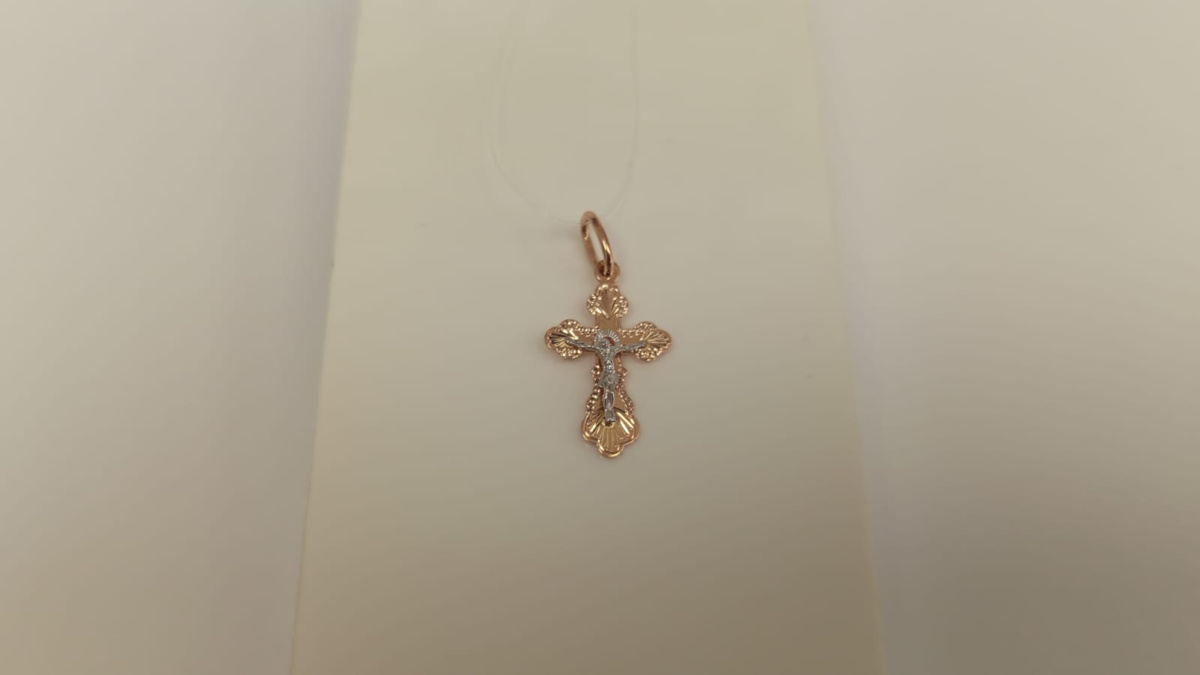 ПОДВЕСКА КРЕСТ без камня (Au 585)