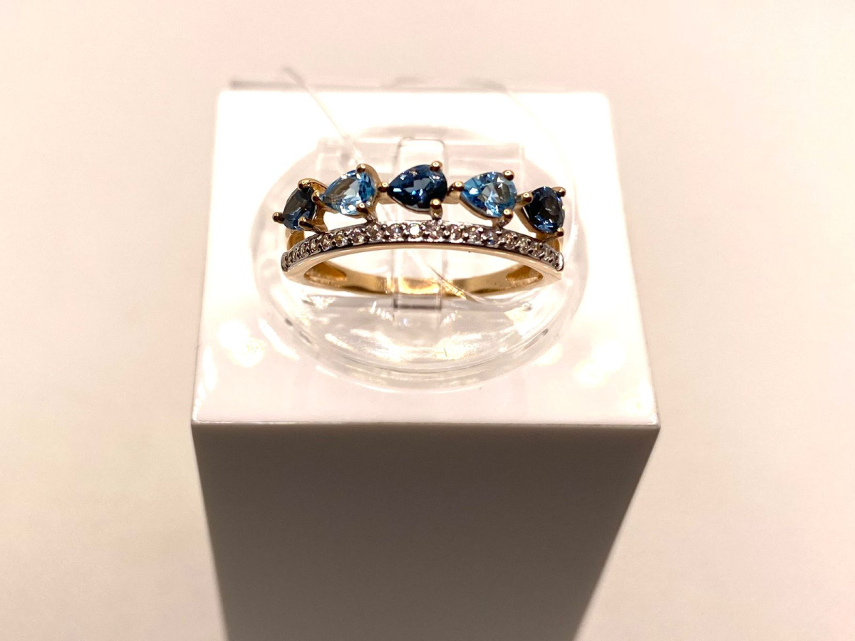 КОЛЬЦО С КАМНЯМИ (Au 585)