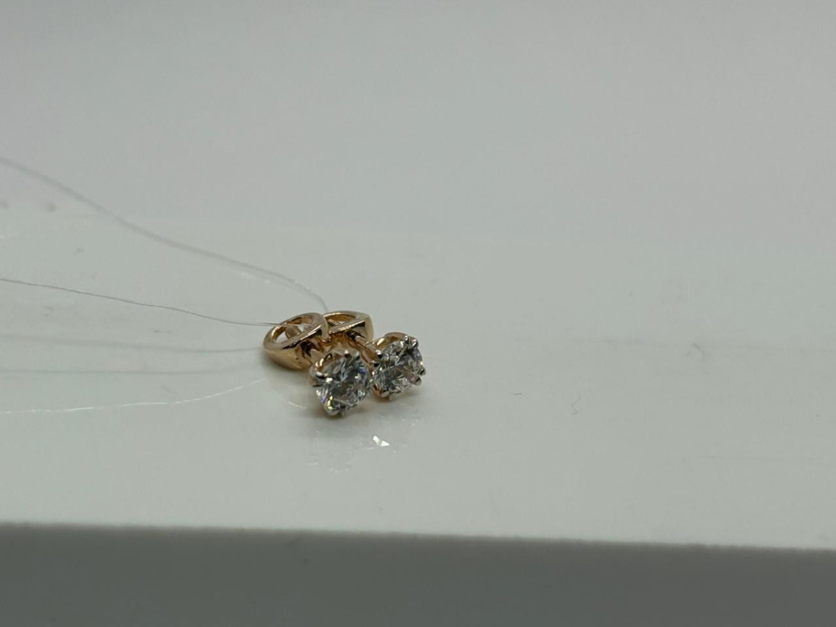 СЕРЬГИ ПУСЕТЫ с камнем (Au 585)