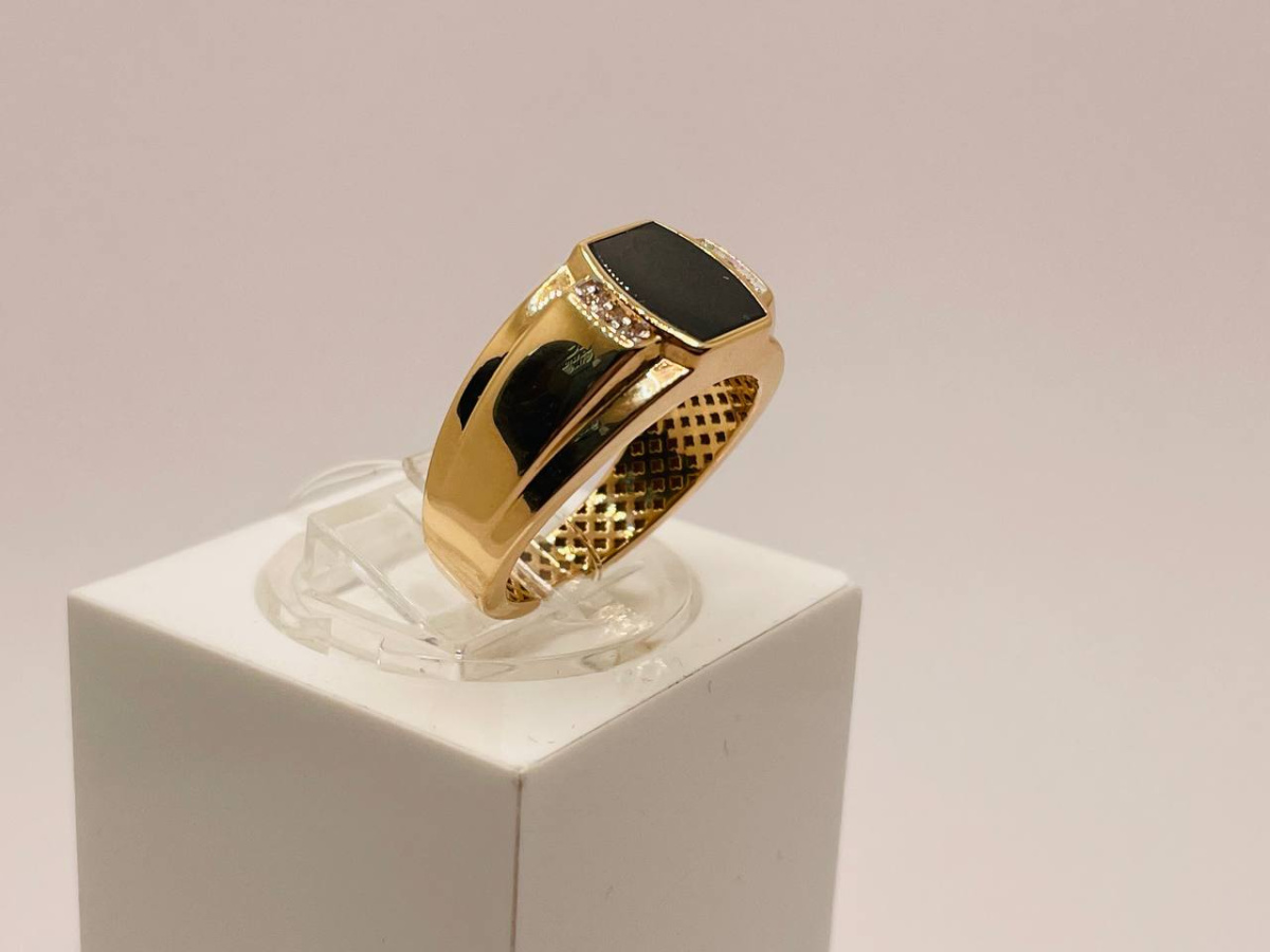 КОЛЬЦО ПЕЧАТКА с камнями (Au 585)