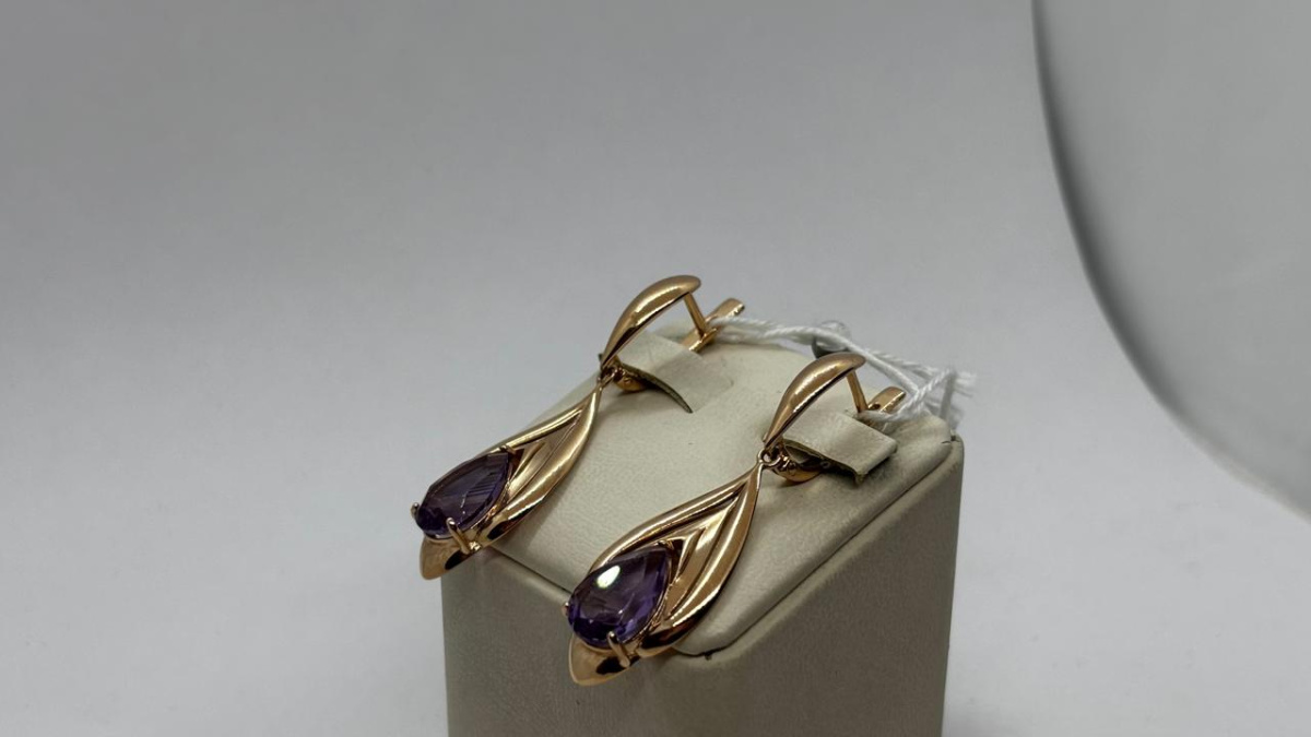 СЕРЬГИ С КАМНЕМ (Au 585)