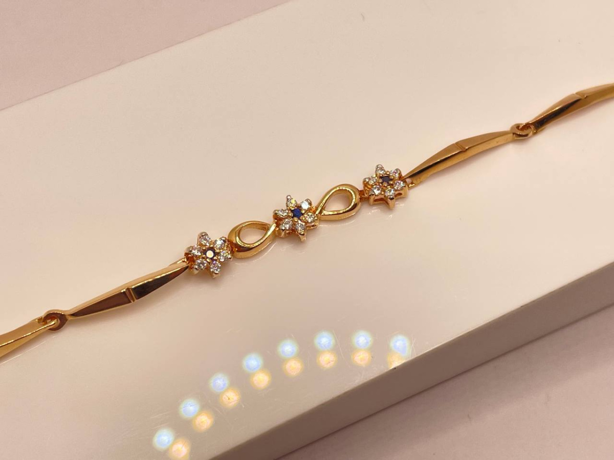 Б585 БРАСЛЕТ С КАМНЯМИ (Au 585)