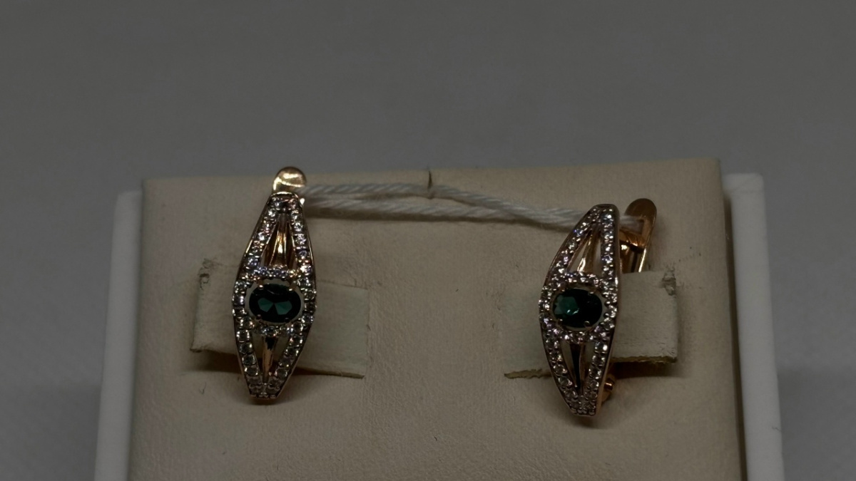 СКМИ585 СЕРЬГИ С КАМНЯМИ (Au 585)