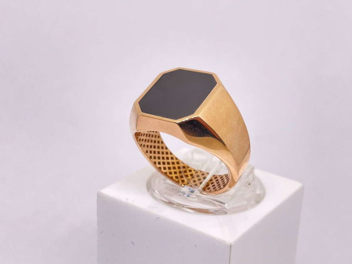 КОЛЬЦО ПЕЧАТКА оникс (Au 585)