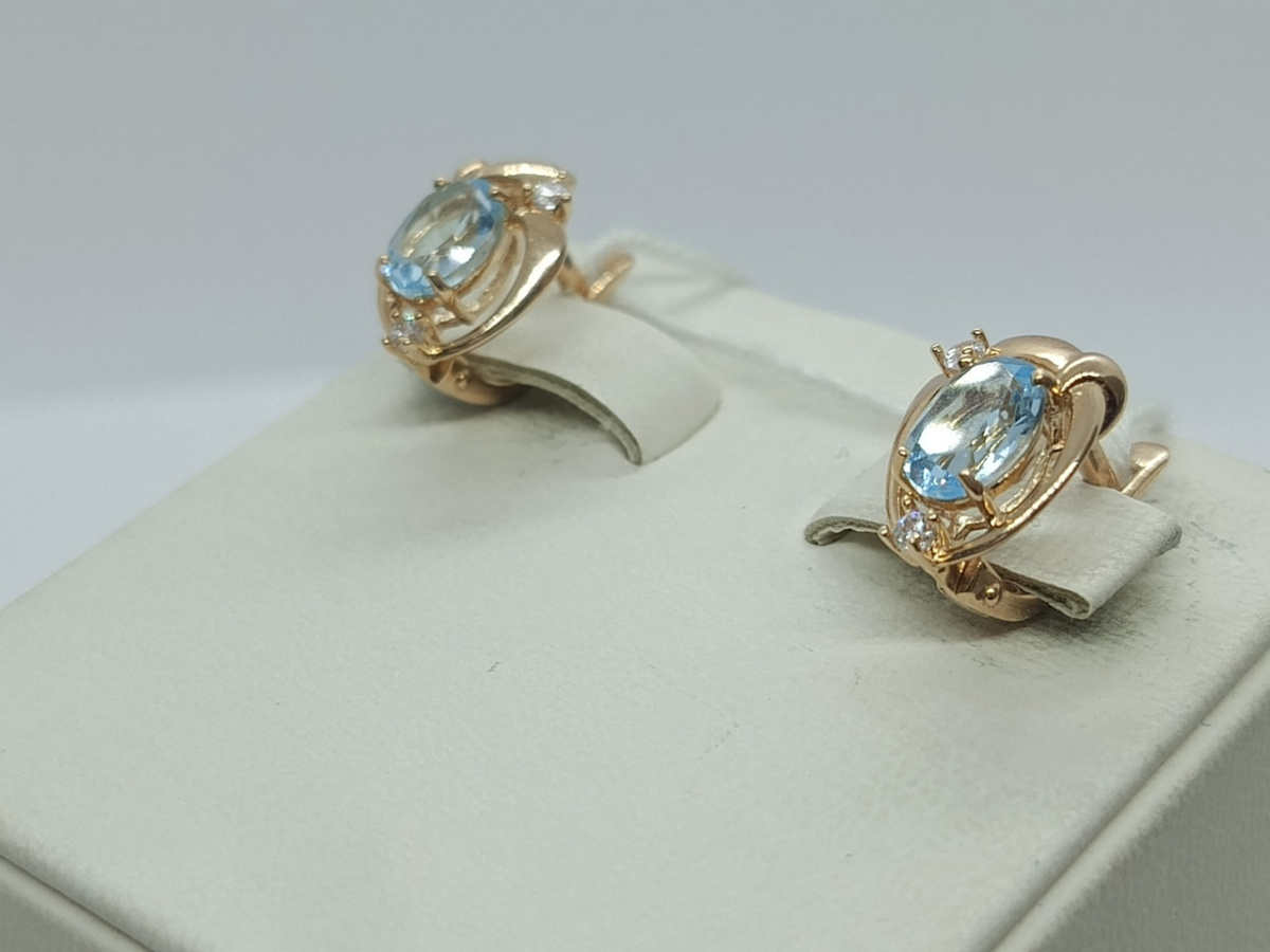 СКМИ585 СЕРЬГИ С КАМНЯМИ (Au 585)