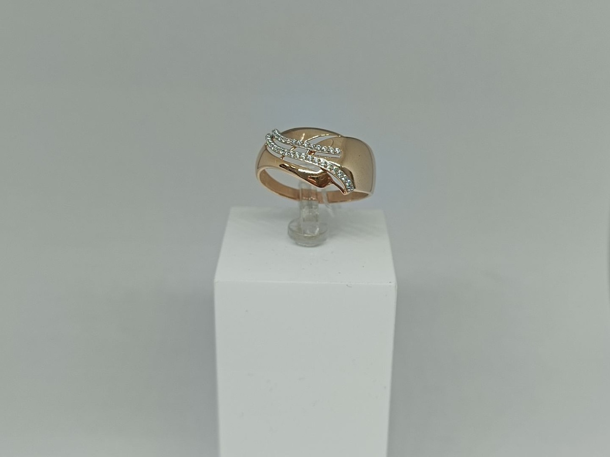 КОЛЬЦО С КАМНЯМИ (Au 585)