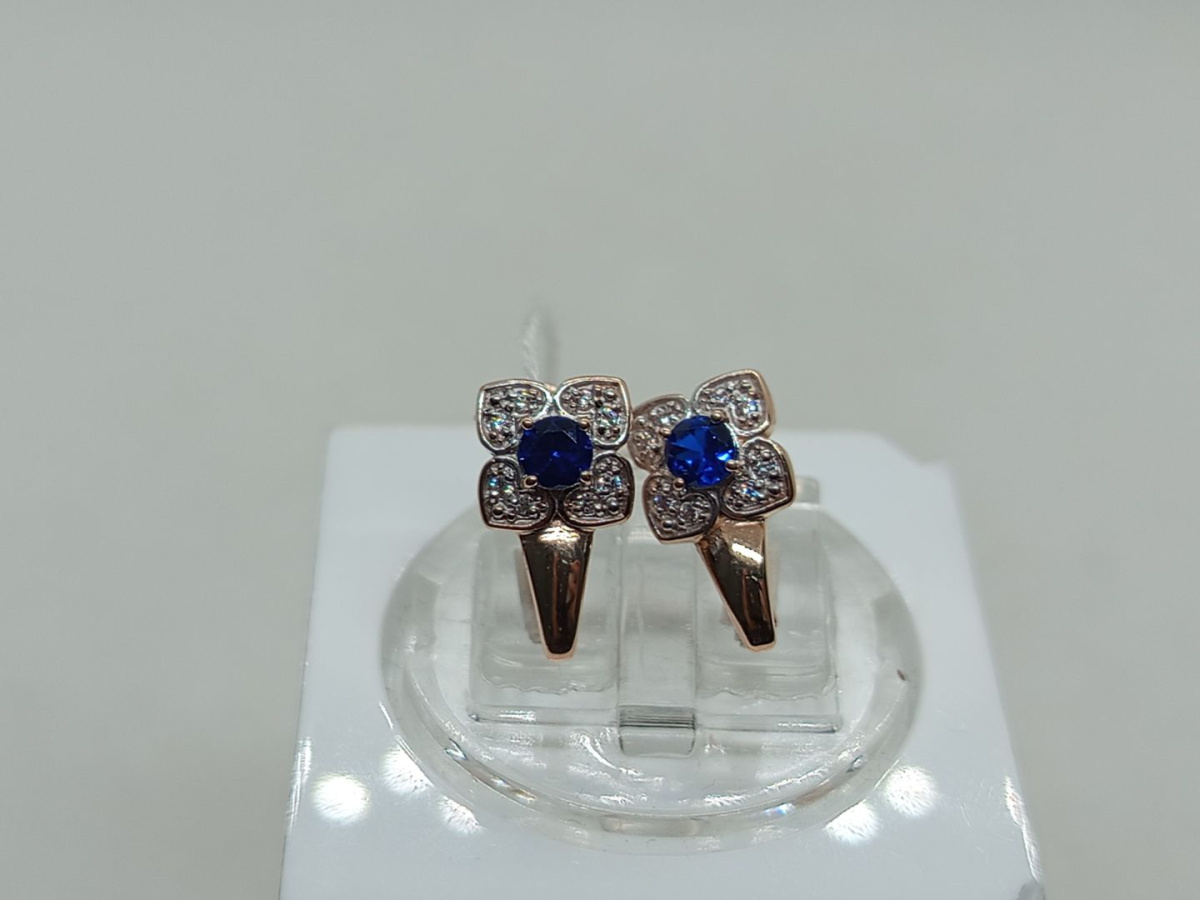 СКМИ585 СЕРЬГИ С КАМНЯМИ (Au 585)