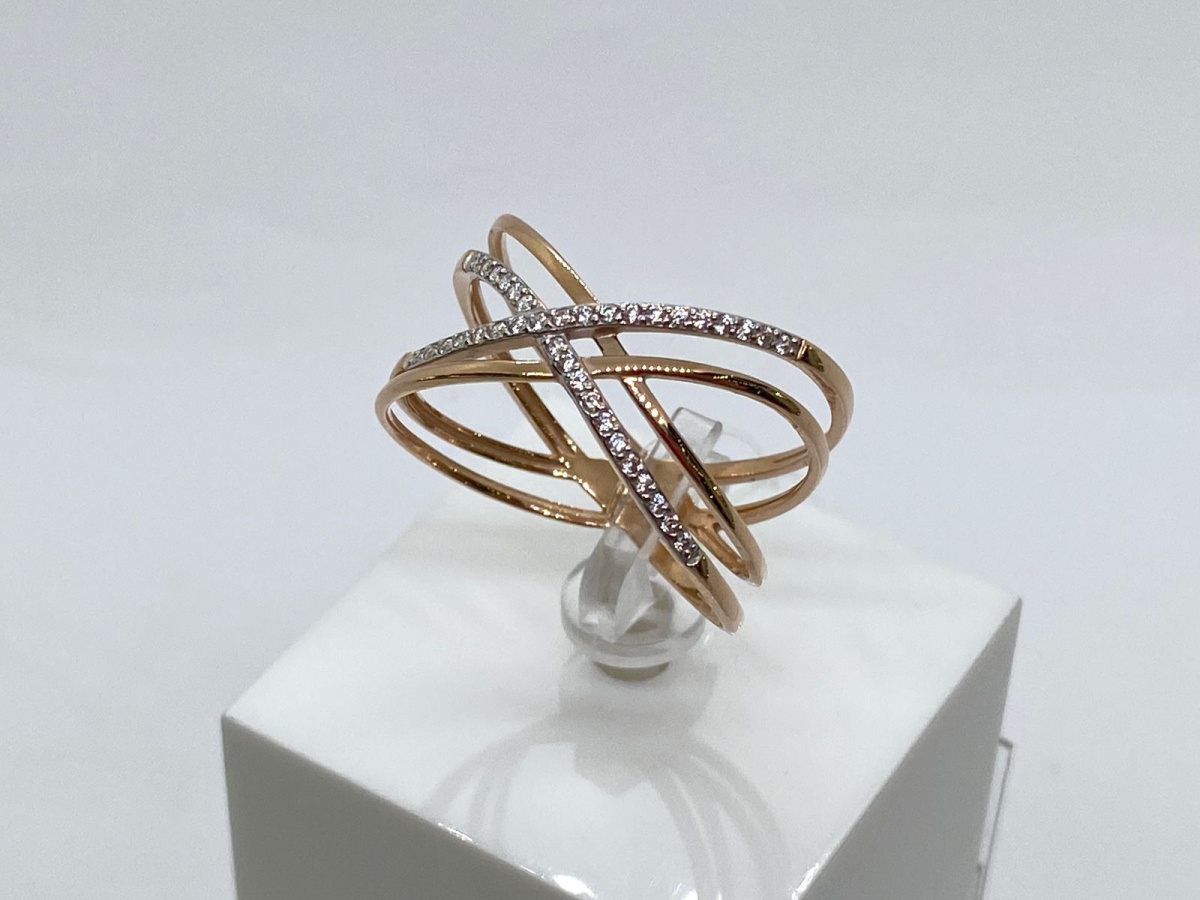 КОЛЬЦО С КАМНЯМИ (Au 585)