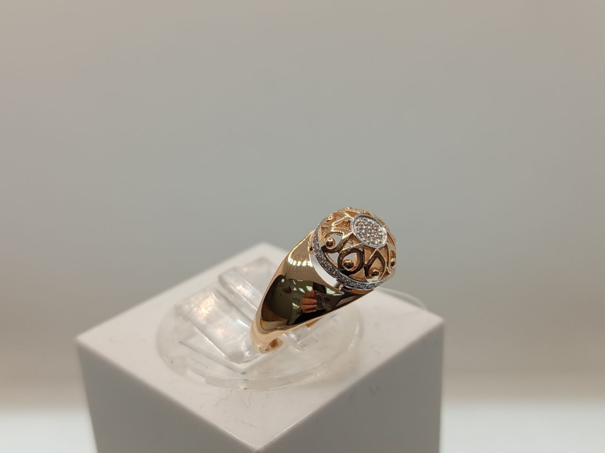 КОЛЬЦО С КАМНЯМИ (Au 585)