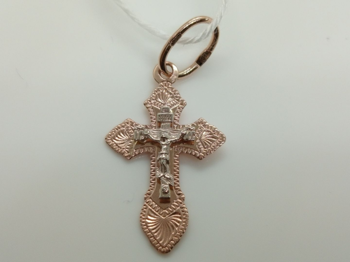 ПОДВЕСКА КРЕСТ БЕЗ КАМНЯ (Au 585)