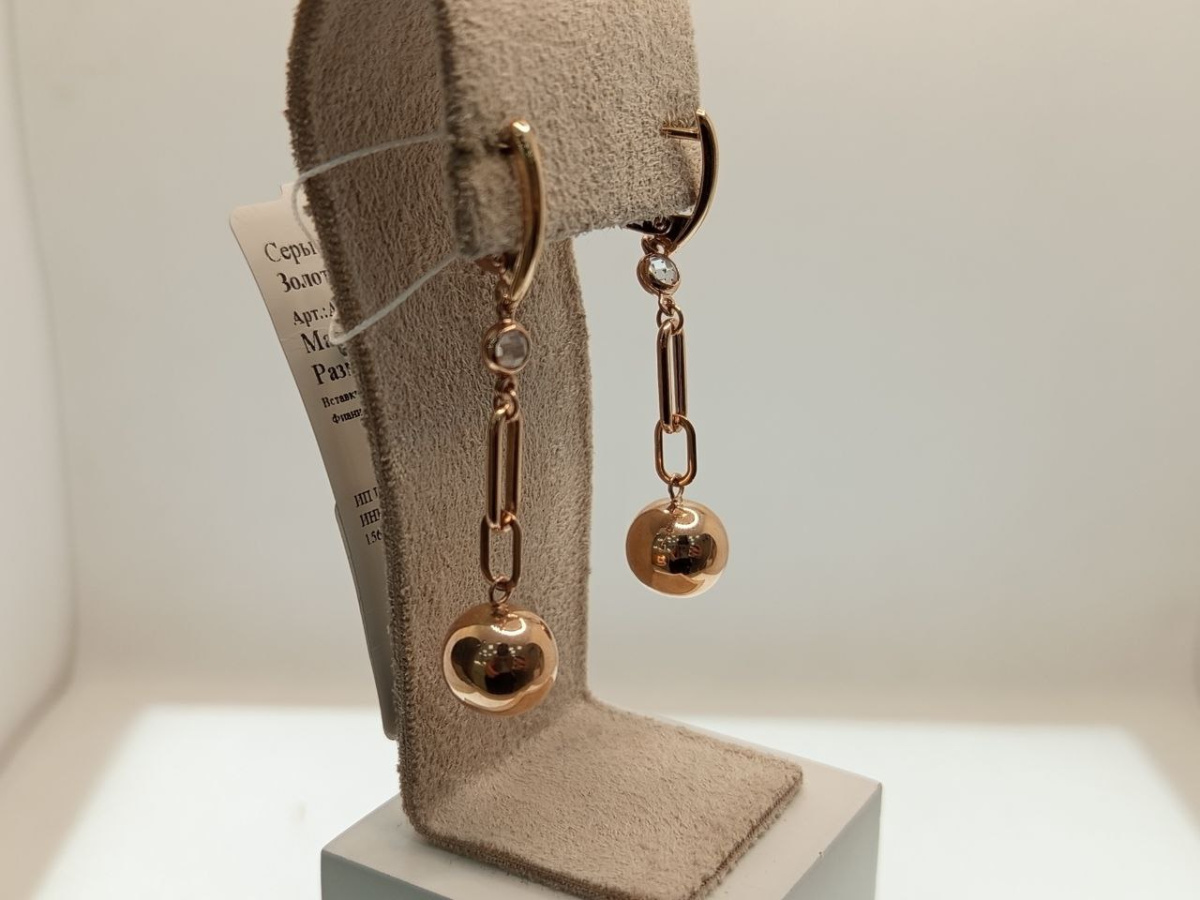 СЕРЬГИ С КАМНЕМ (Au 585)