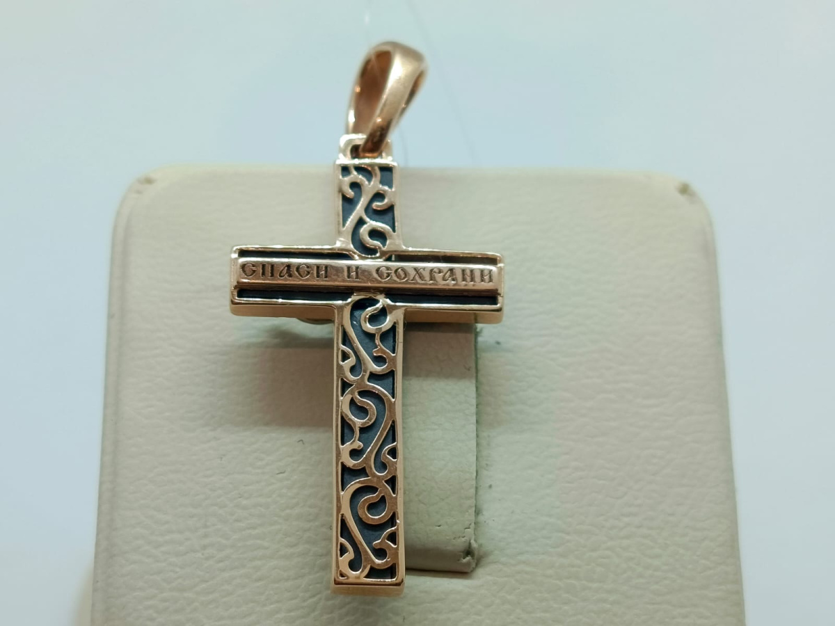 ПОДВЕСКА КРЕСТ с камнем (Au 585)