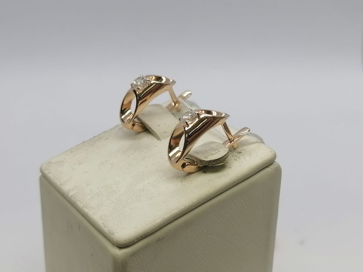 СЕРЬГИ С КАМНЕМ (Au 585)