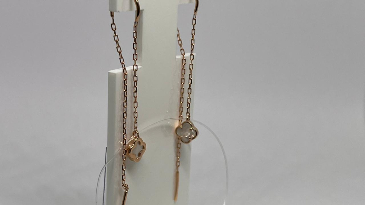 СЕРЬГИ ПРОДЕВКИ с камнем (Au 585)