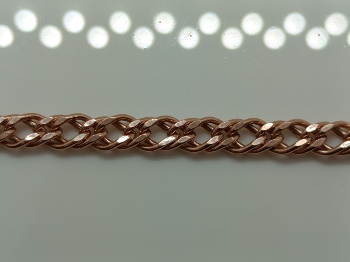 БРАСЛЕТ ПУСТОТЕЛЫЙ Ромб двойной Au 585