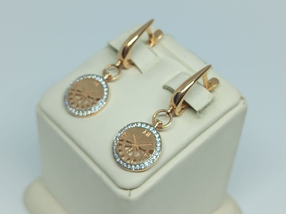 С4816 СЕРЬГИ С КАМНЯМИ (Au 585)