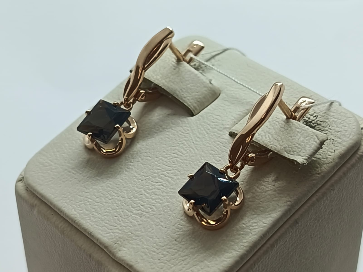 СЕРЬГИ С КАМНЕМ (Au 585)