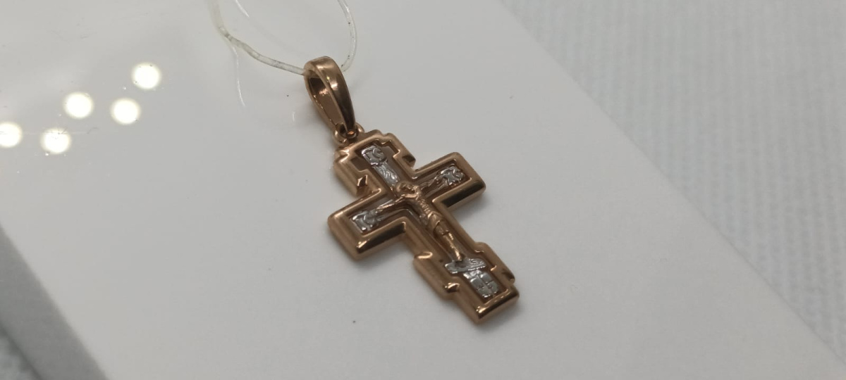 ПОДВЕСКА КРЕСТ без камня (Au 585)