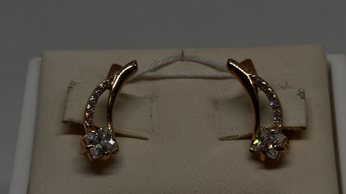 СКМИ585 СЕРЬГИ С КАМНЯМИ (Au 585)