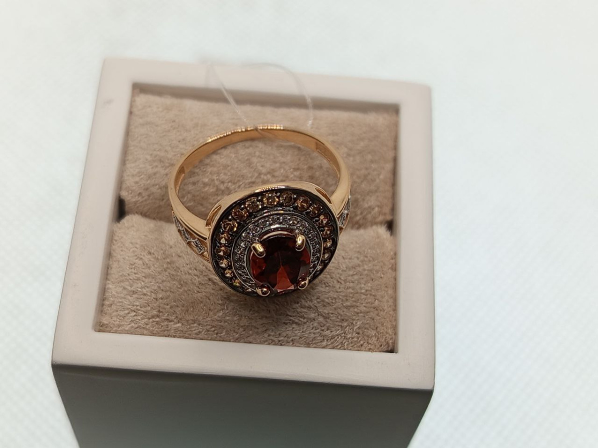 КОЛЬЦО ГРАНАТ с камнями (Au 585)