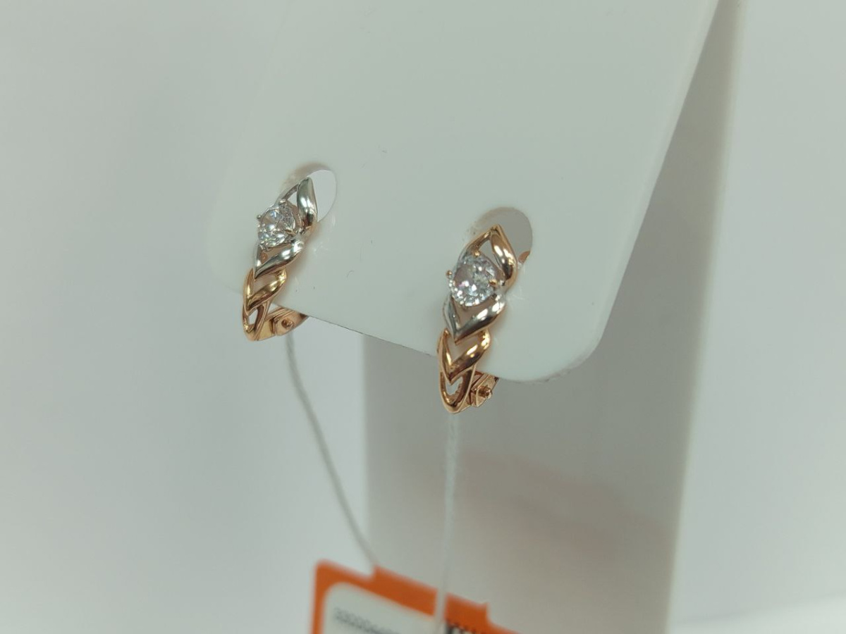 СКМ585 СЕРЬГИ С КАМНЕМ (Au 585)