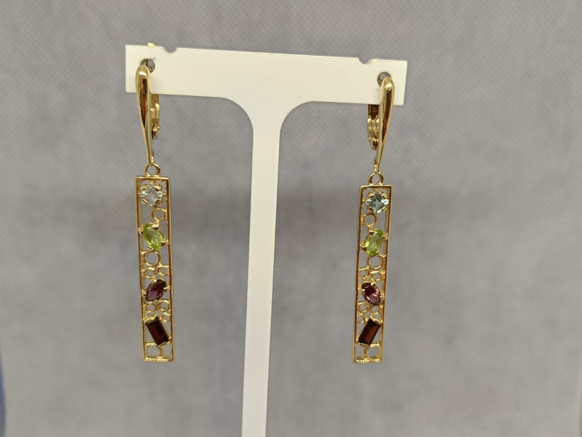 СЕРЬГИ С КАМНЯМИ (Au 585)