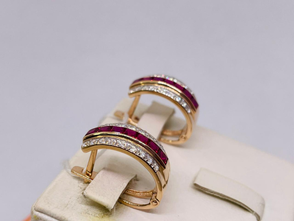 СЕРЬГИ С КАМНЯМИ (Au 585)