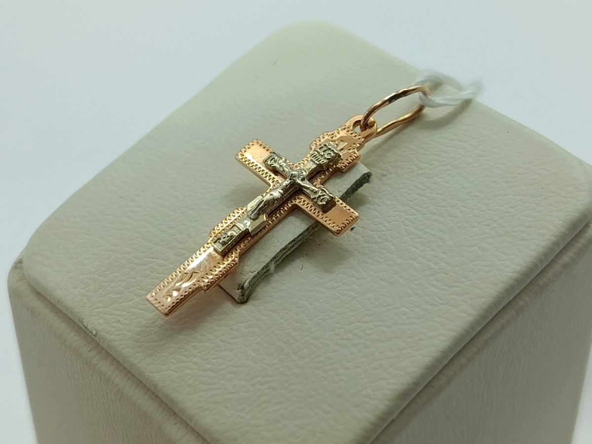 ПОДКБК585 ПОДВЕСКА КРЕСТ БЕЗ КАМНЯ (Au 585)