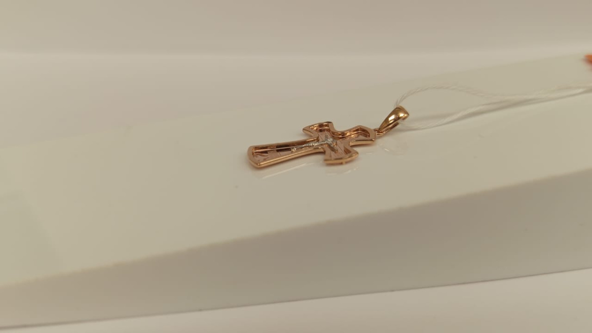 ПОДКБК585 ПОДВЕСКА КРЕСТ БЕЗ КАМНЯ (Au 585)