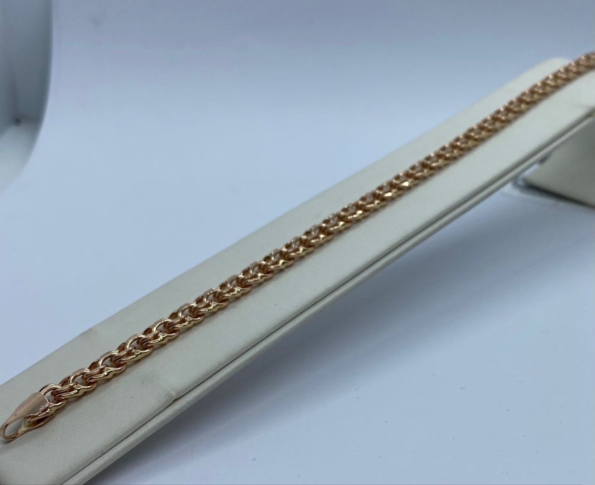 БРАСЛЕТ ПУСТОТЕЛЫЙ Бисмарк (Au 585)