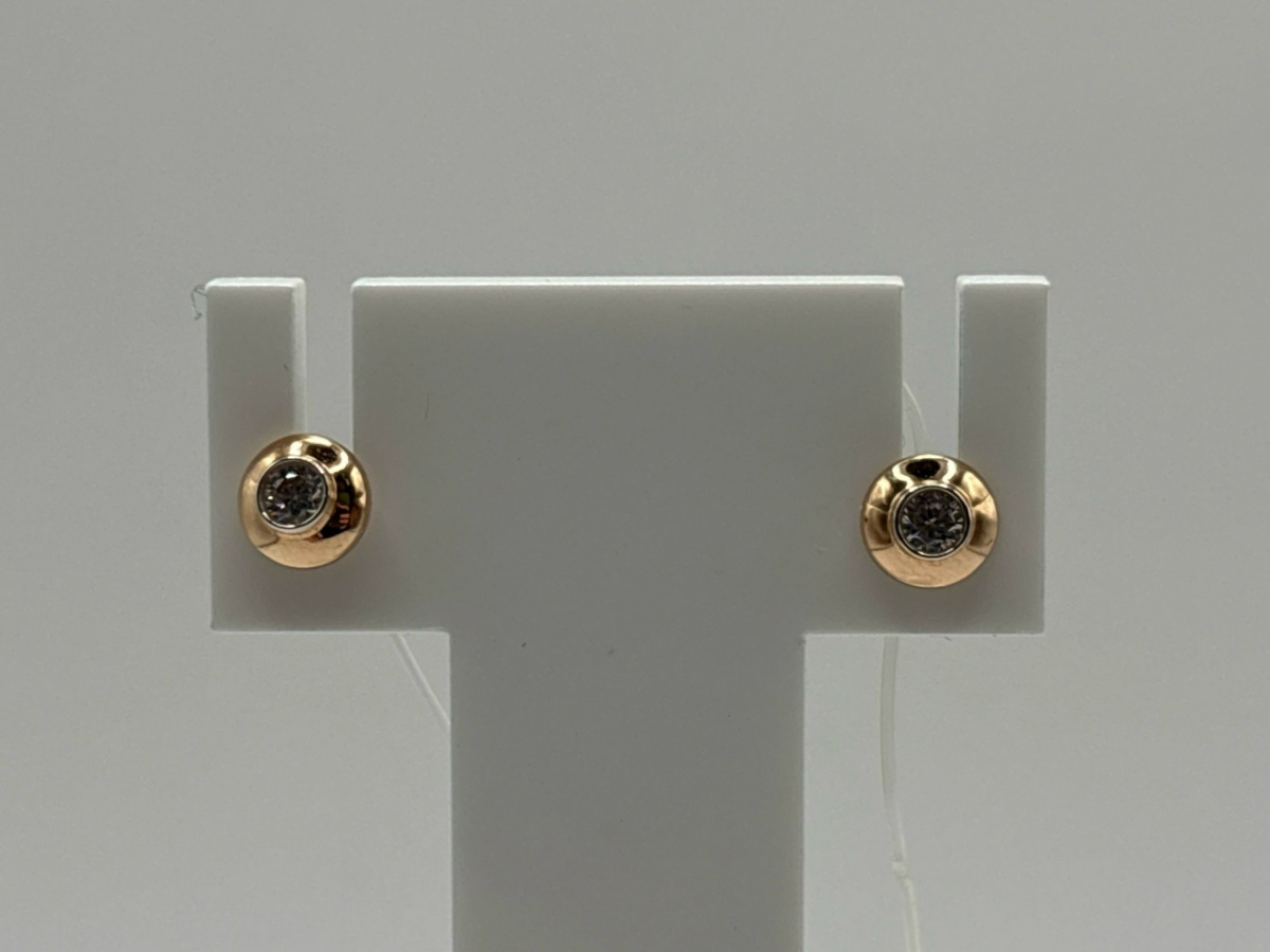 027998 СЕРЬГИ ПУСЕТЫ с камнем (Au 585)