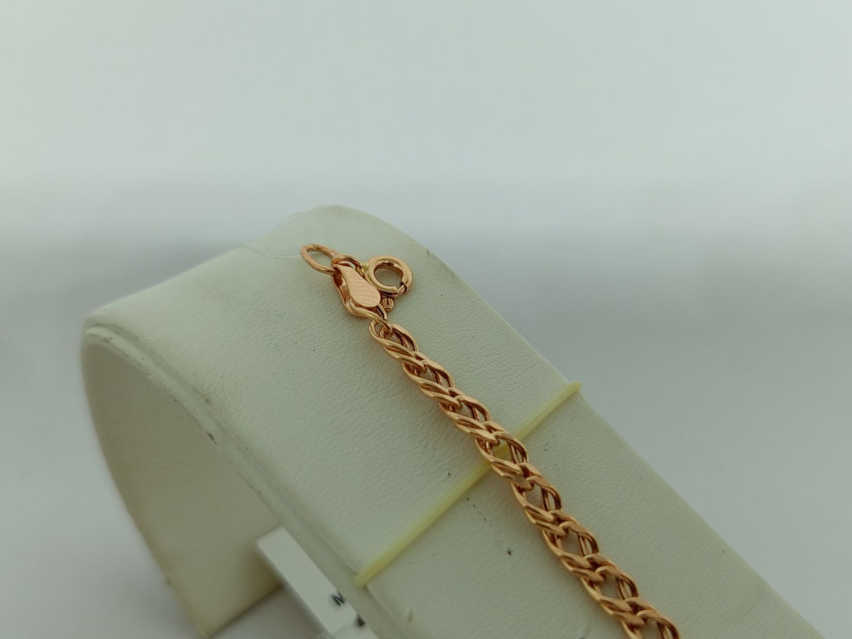 БРАСЛЕТ ПУСТОТЕЛЫЙ Ромб двойной (Au 585)