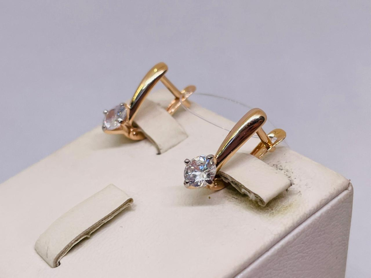 СЕРЬГИ С КАМНЕМ (Au 585)