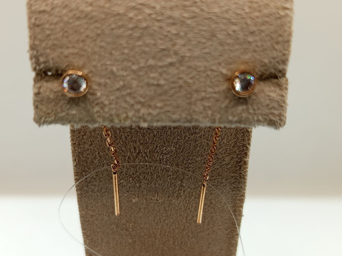 СЕРЬГИ ПРОДЕВКИ с камнем (Au 585)