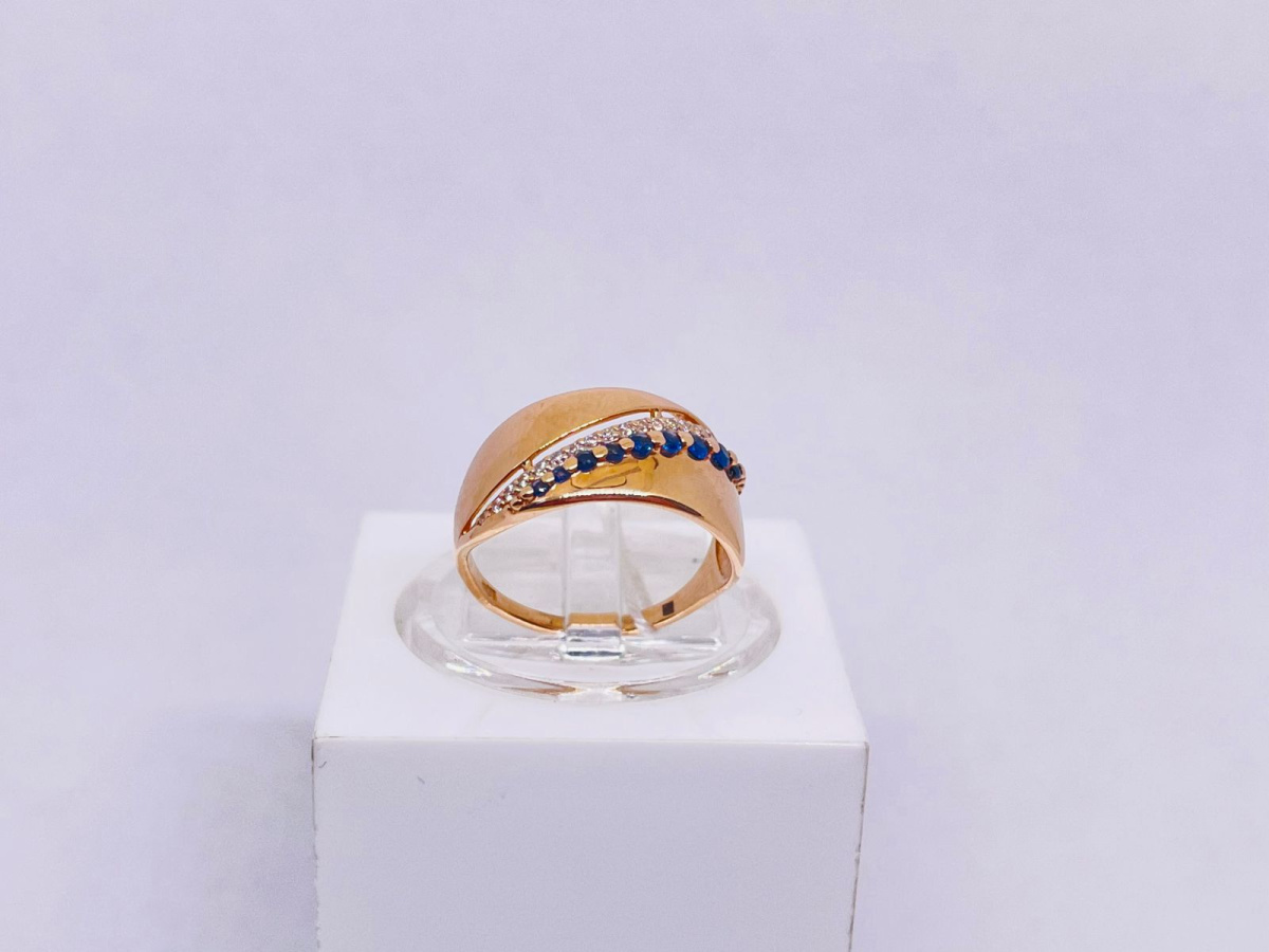 КОЛЬЦО С КАМНЯМИ (Au 585)