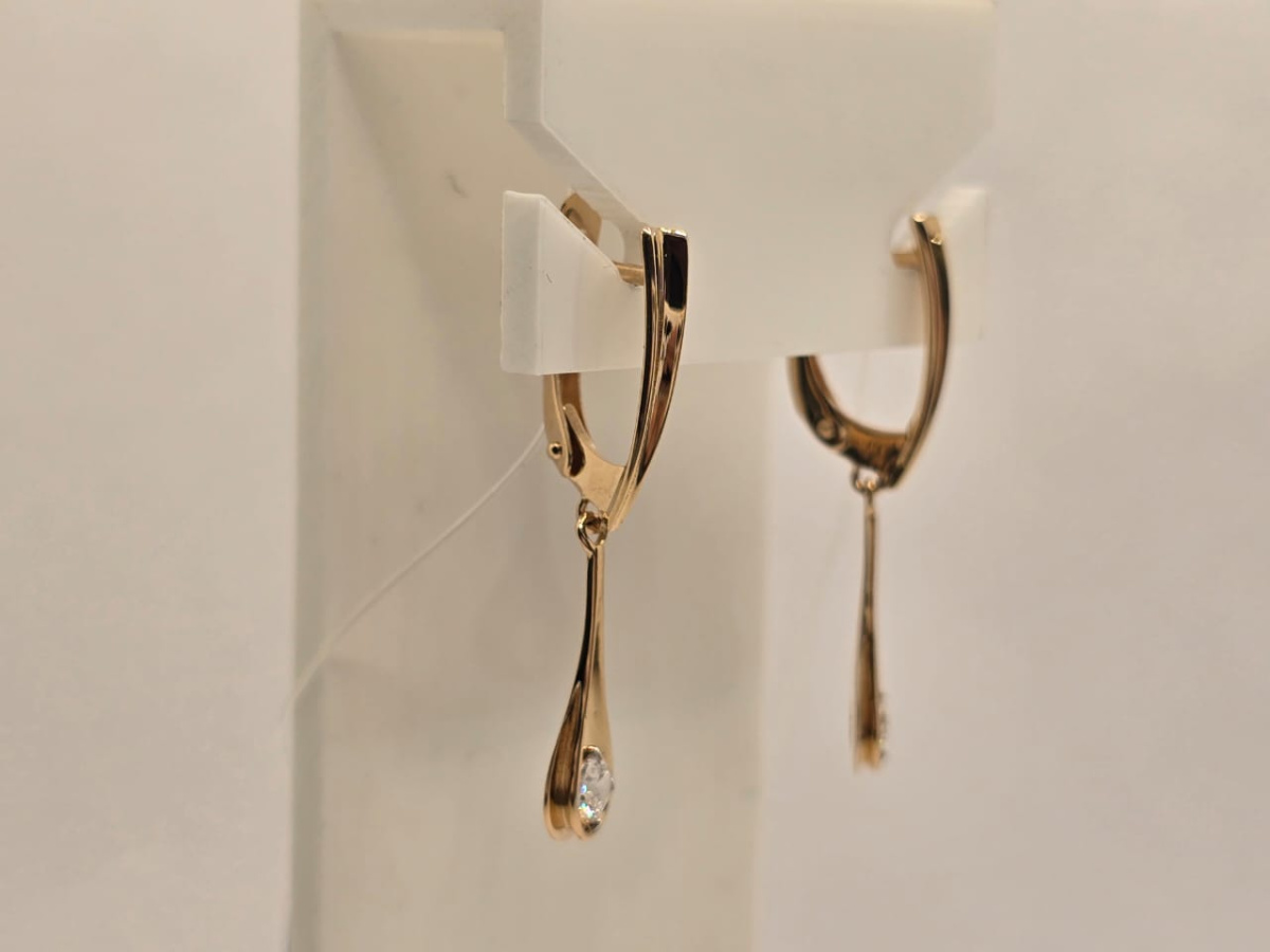 СЕРЬГИ С КАМНЕМ (Au 585)