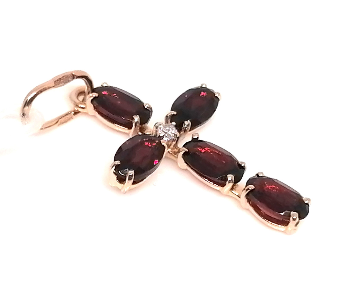 ПОДВЕСКА КРЕСТ С КАМНЯМИ (Au 585)