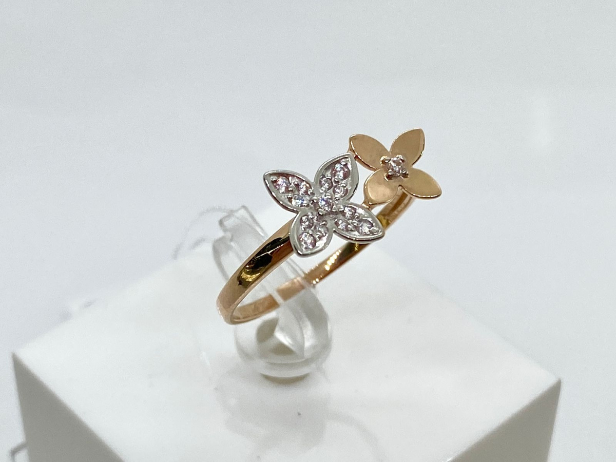 КОЛЬЦО С КАМНЯМИ (Au 585)