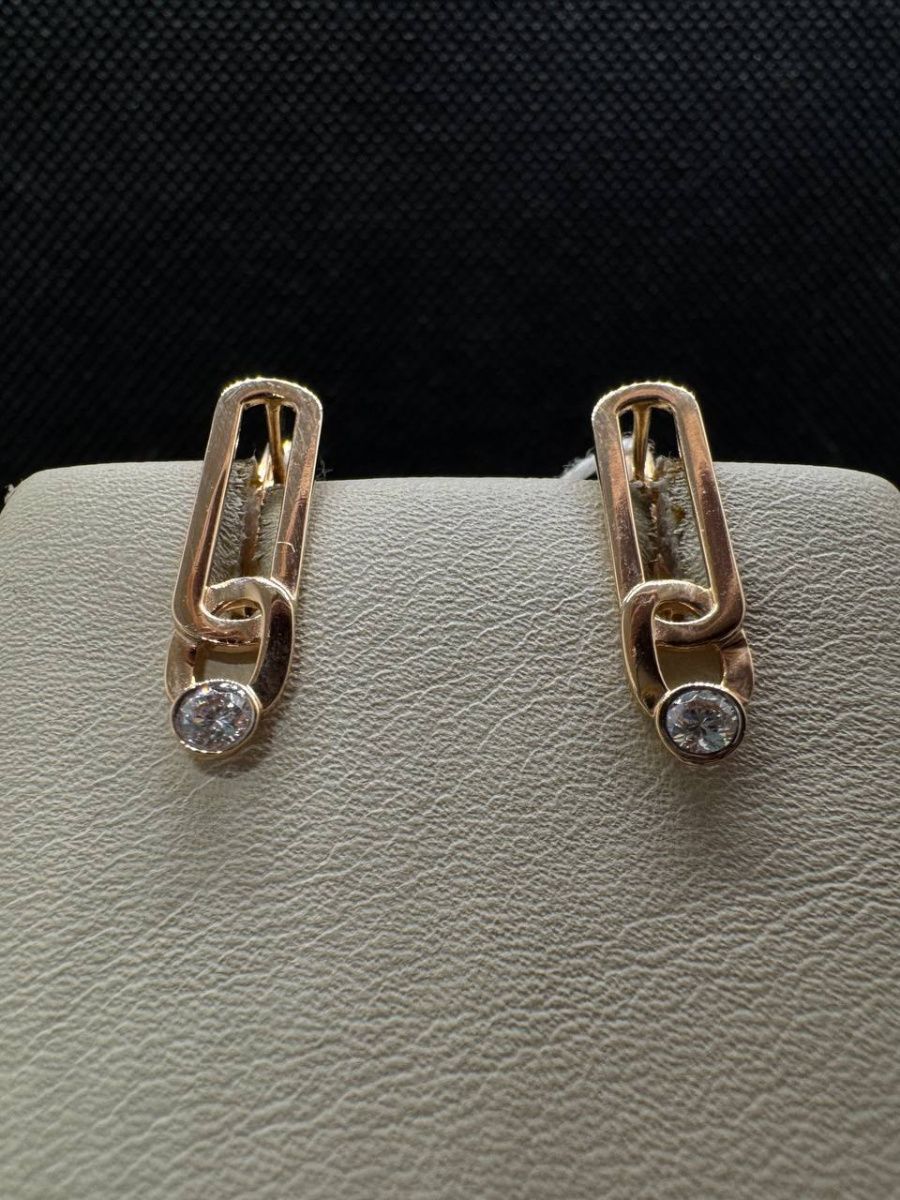 СЕРЬГИ С КАМНЕМ (Au 585)