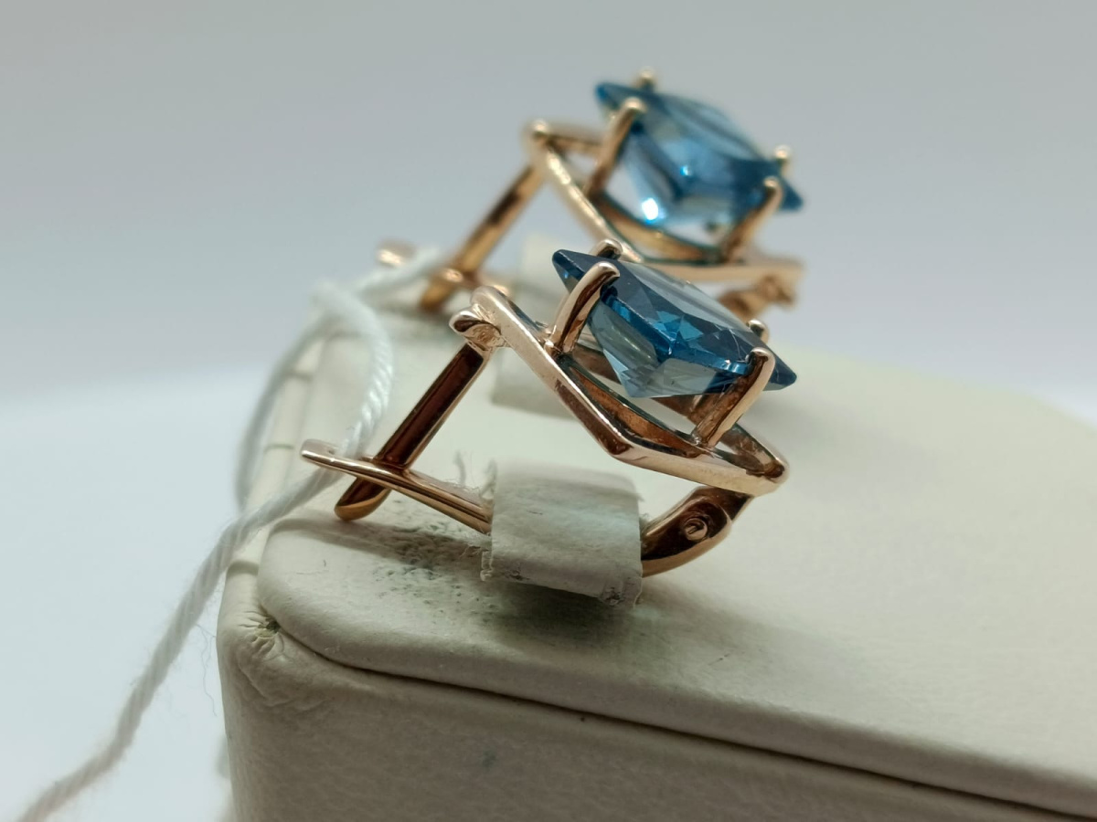 СЕРЬГИ С КАМНЕМ (Au 585)