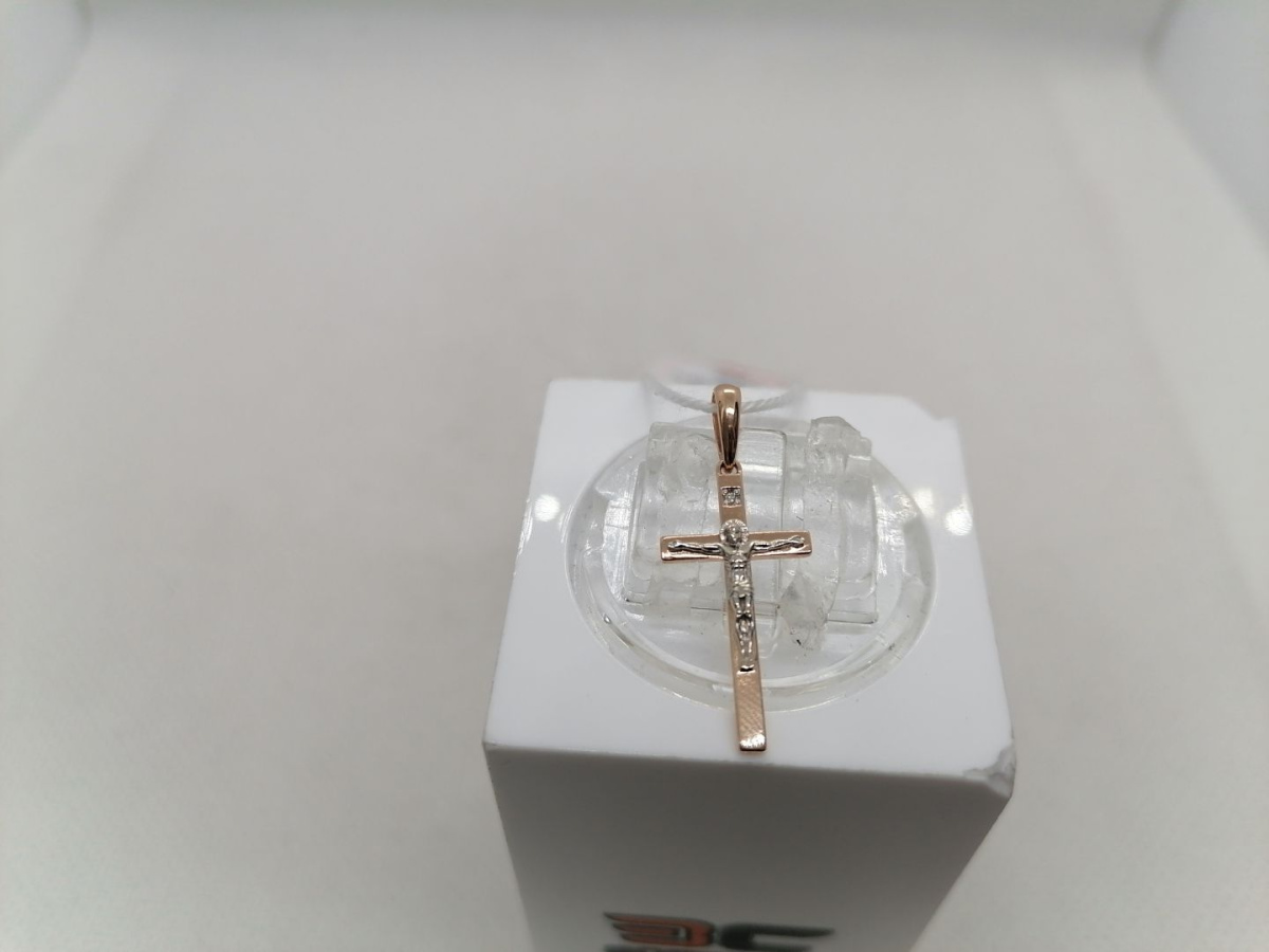 ПОДВЕСКА КРЕСТ С КАМНЕМ (Au 585)