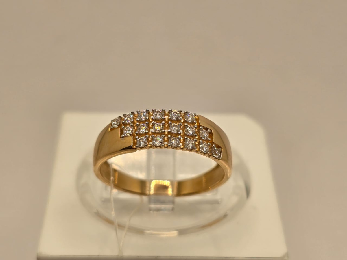 КОЛЬЦО С КАМНЯМИ (Au 585)