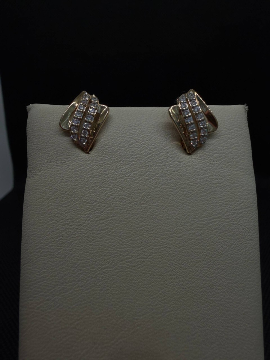 СКМИ585 СЕРЬГИ С КАМНЯМИ (Au 585)