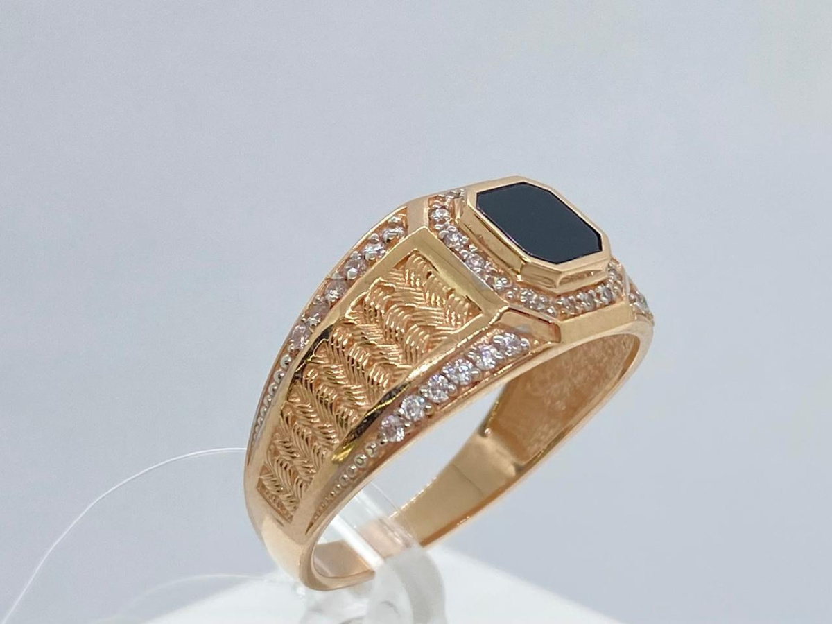 КОЛЬЦО ПЕЧАТКА с камнями (Au 585)