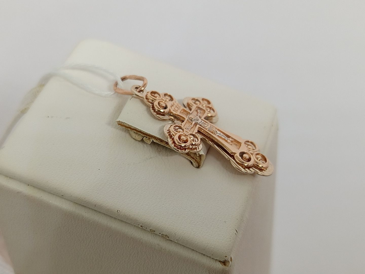 ПОДВЕСКА КРЕСТ БЕЗ КАМНЯ (Au 585)