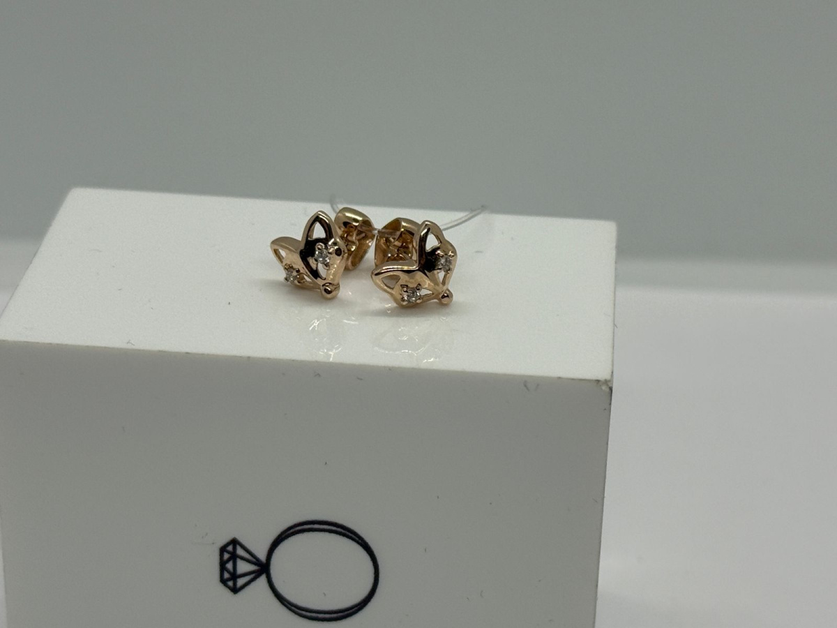 СЕРЬГИ ПУСЕТЫ с камнями (Au 585)