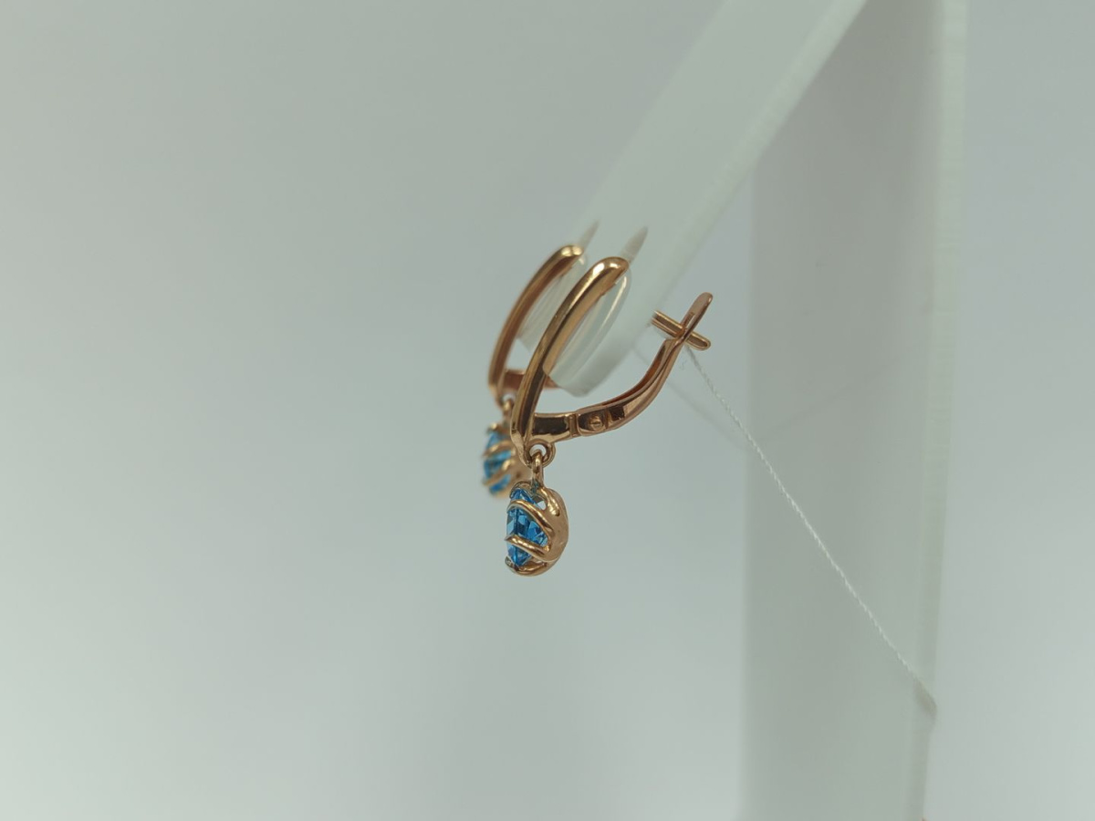 СКМ585 СЕРЬГИ С КАМНЕМ (Au 585)