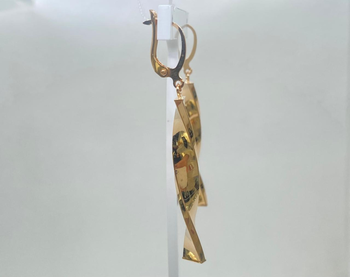 Т-11065 СЕРЬГИ БЕЗ КАМНЯ (Au 585)