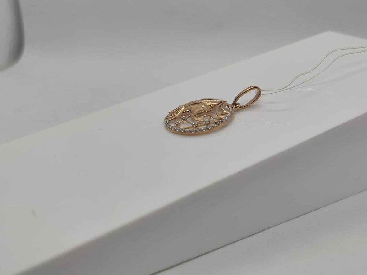 101168-1102 ПОДВЕСКА ЗНАК ЗОДИАКА ДЕВА (Au 585)