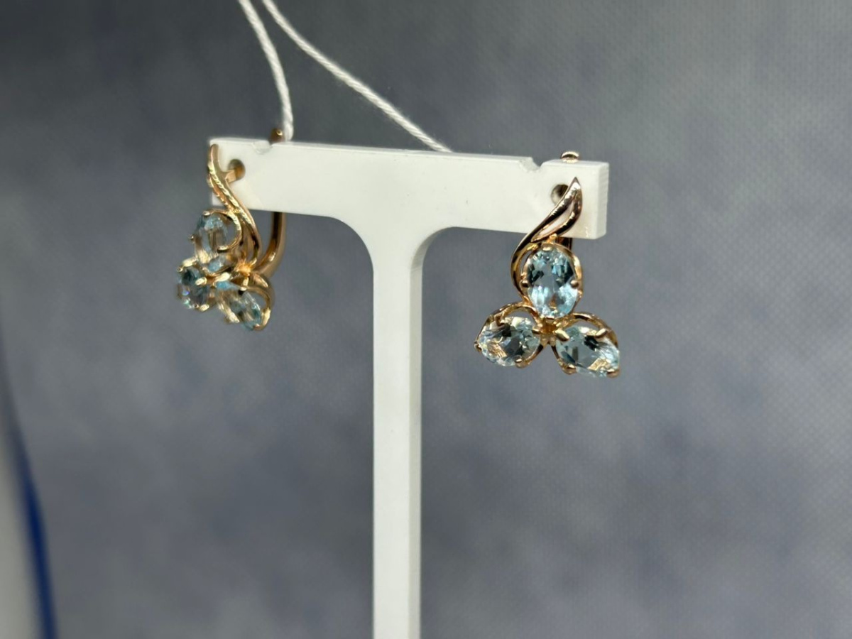 СЕРЬГИ С КАМНЯМИ (Au 585)